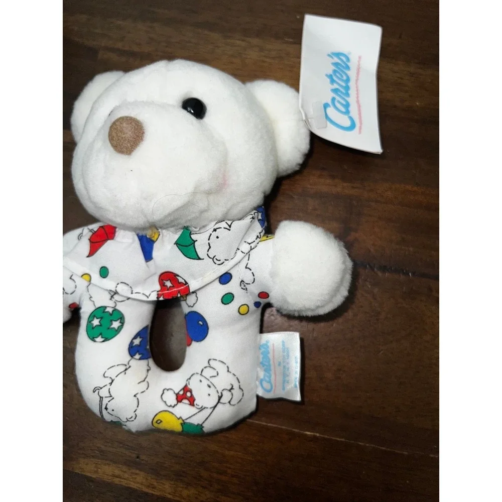 Carter's Prestige Vintage Ring Rattle Honey Bears Plush Toy HTF with Tags
